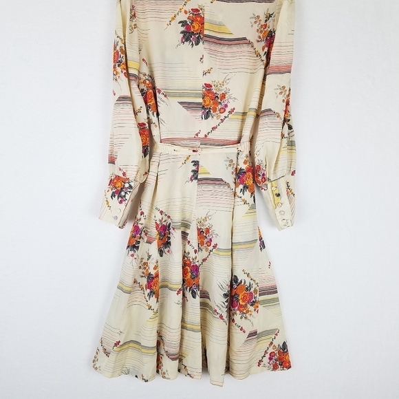 Vintage 80s Homemade Floral Farmhouse Skater Dress Medium - Picture 9 of 14